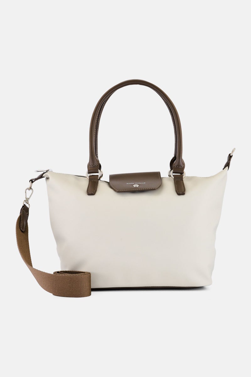 Kathy Ireland Women Brand Logo Handbag, Light Grey - Image 1